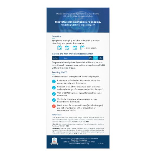 Carte de connaissances, infos MdDS pour les médeci (Dos)