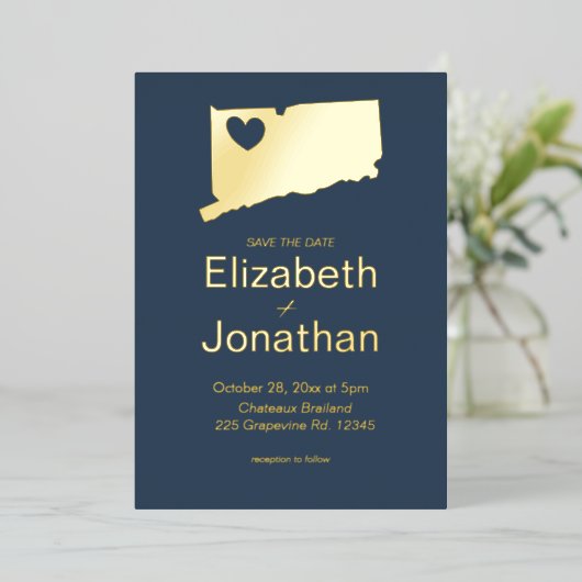 Carte de Connecticut pour mariage de destination (Debout devant)