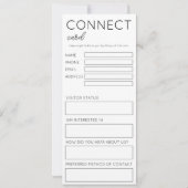 Carte de connexion d'église blanche minimaliste (Dos)