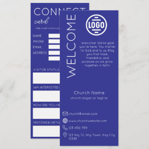 Carte de connexion église bleue minimaliste