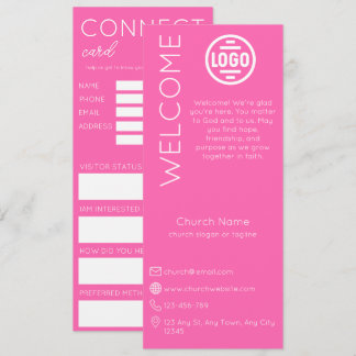 Carte de connexion Église minimaliste rose