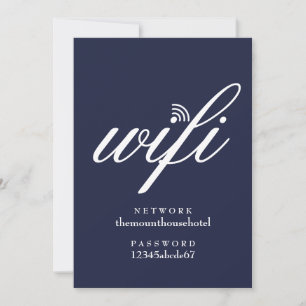 Carte de connexion Wifi et mot de passe