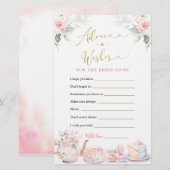 Carte de conseil à la Fête des mariées de thé rose (Devant / Derrière)