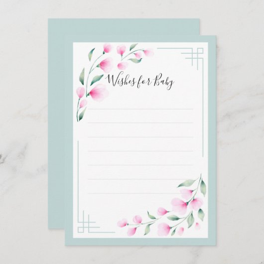 Carte de conseil Airy Pink Green Mint Aquarelle (Devant / Derrière)