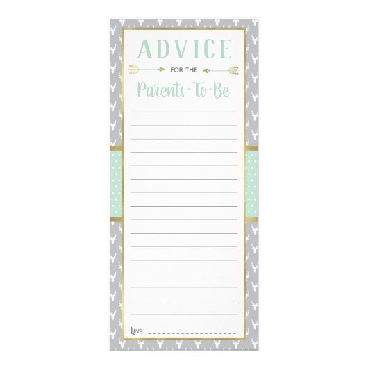 Carte de conseil aux cerfs de bois, Baby shower, M (Devant)