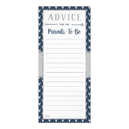 Carte de conseil aux cerfs de bois, Baby shower, M (Devant)