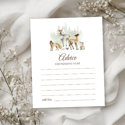 Carte de conseil aux parents d'animaux de bois