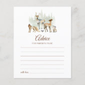 Carte de conseil aux parents d'animaux de bois (Devant)