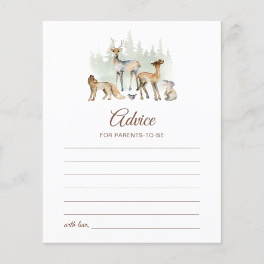 Carte de conseil aux parents d'animaux de bois (Devant)