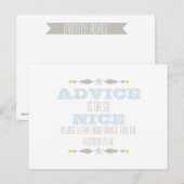 CARTE DE CONSEIL BABY SHOWER (Devant / Derrière)