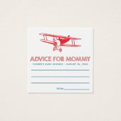 Carte de conseil Baby shower avion (Devant)
