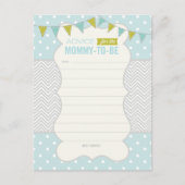 Carte de conseil Baby shower Blue Green Pois (Devant)