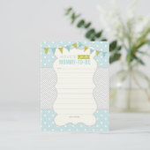 Carte de conseil Baby shower Blue Green Pois (Debout devant)