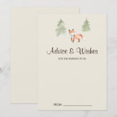 Carte de conseil Baby shower Boy Fox Woodland (Devant / Derrière)