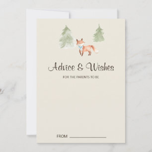 Carte de conseil Baby shower Boy Fox Woodland