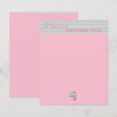 Carte de conseil baby shower "Dauphin rose/gris" (Devant / Derrière)