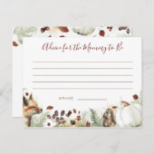 Carte de conseil Baby shower d'automne (Devant / Derrière)