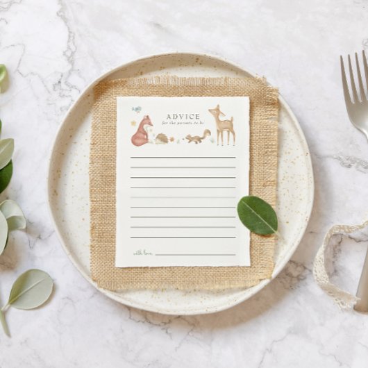 Carte de conseil Baby shower de bois mignonne