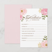 Carte de conseil Baby shower de fleurs d'aquarelle (Devant / Derrière)