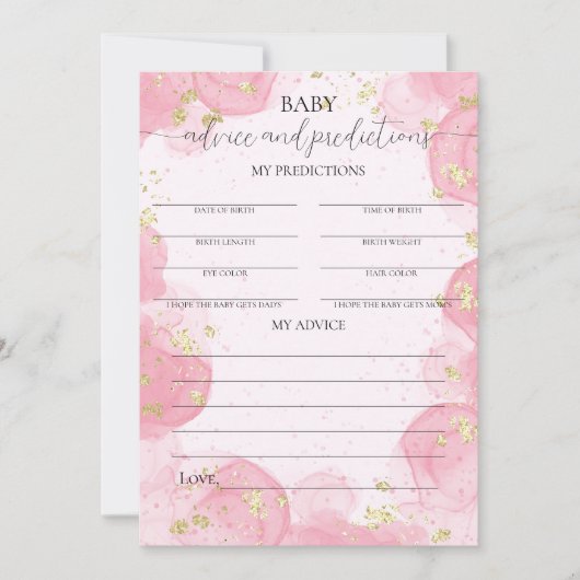 Carte de conseil Baby shower de Parties scintillan (Devant)