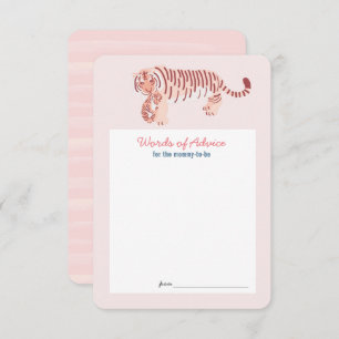 Carte de conseil Baby shower de tigre rose
