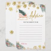 Carte de conseil Baby shower d'hiver Gold Pink Sle (Devant / Derrière)