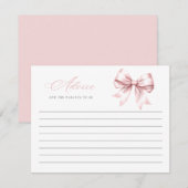 Carte de conseil Baby shower élégante pour Bow ros (Devant / Derrière)