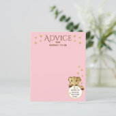 Carte de conseil baby shower Elephant rose (Debout devant)