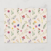 Carte de conseil Baby shower Floral Fleur sauvage  (Dos)