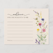 Carte de conseil Baby shower Floral Fleur sauvage  (Devant)