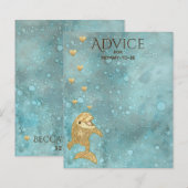 Carte de conseil baby shower "Gold Baby Dolphin" (Devant / Derrière)