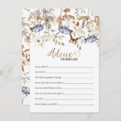 Carte de conseil Baby shower Hydrangea Blue Waterc (Devant / Derrière)