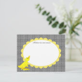 Carte de conseil Baby shower Jaune Cute (Debout devant)