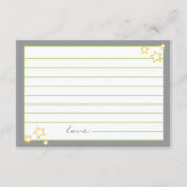 Carte de conseil baby shower Lune et étoiles (Dos)