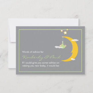 Carte de conseil baby shower Lune et étoiles