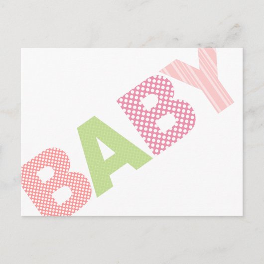 Carte de conseil Baby shower moderne Bold en rose (Devant)