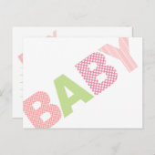 Carte de conseil Baby shower moderne Bold en rose (Devant / Derrière)