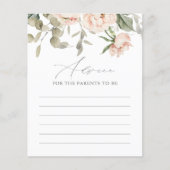 Carte de conseil Baby shower papillon rose (Devant)