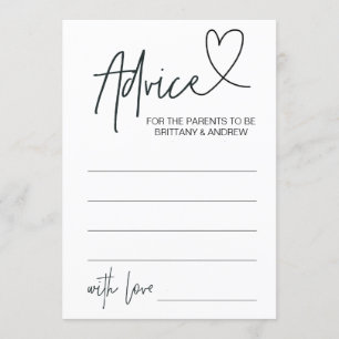 Carte de conseil baby shower personnalisée
