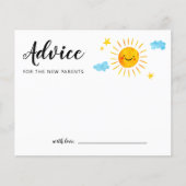 Carte de conseil Baby shower Sunshine (Devant)