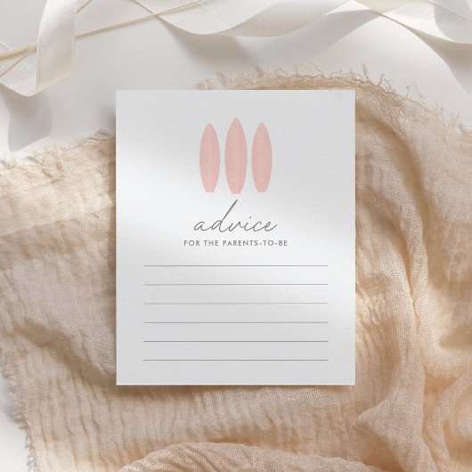 Carte de conseil Baby shower Surf pour bébé à bord