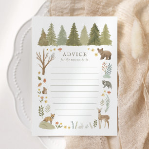 Carte de conseil Baby shower Woodland