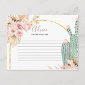 Carte de conseil Boho Cactus Fleurs roses (Devant)