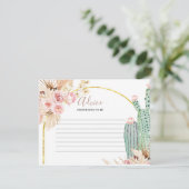 Carte de conseil Boho Cactus Fleurs roses (Debout devant)
