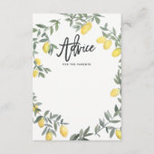 Carte de conseil Boho Watercolor Lemon Wreath (Devant)