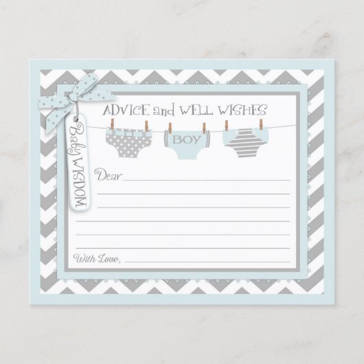 Carte de conseil Chevron Boy Diapers (Devant)