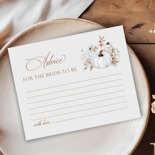 Carte de conseil Citrouille blanc de chute