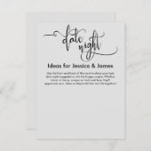 Carte de conseil Date Night Ideas Light Grey (Devant / Derrière)