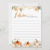 Carte de conseil de Baby shower d'automne d'un pet (Devant)