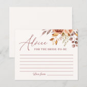 Carte de conseil de Fête des mariées Boho automne (Devant / Derrière)